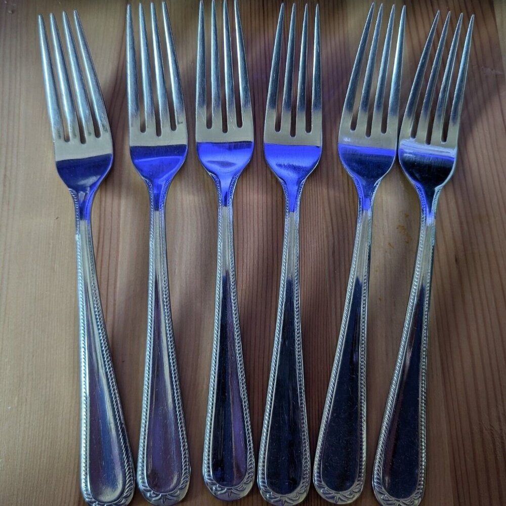 Lennox Rope Frame Pattern Flatware Forks Set Of Six